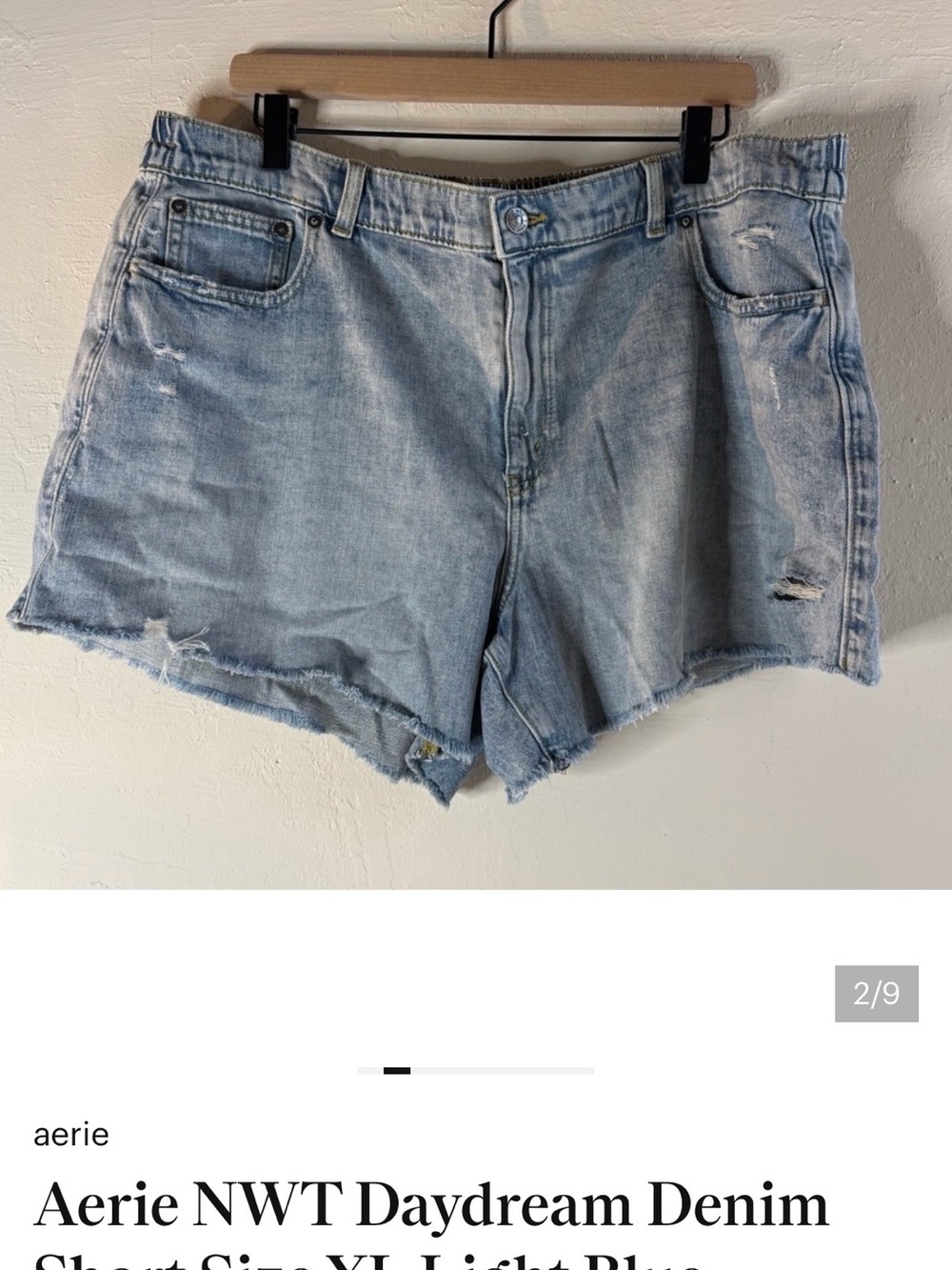 Aerie NWT Daydream Denim Short Size XL Light Blue